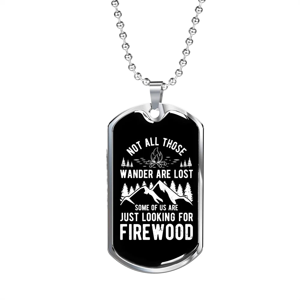 Stainless Steel or 18k Gold Dog Tag 24" Chain Necklace H69670
