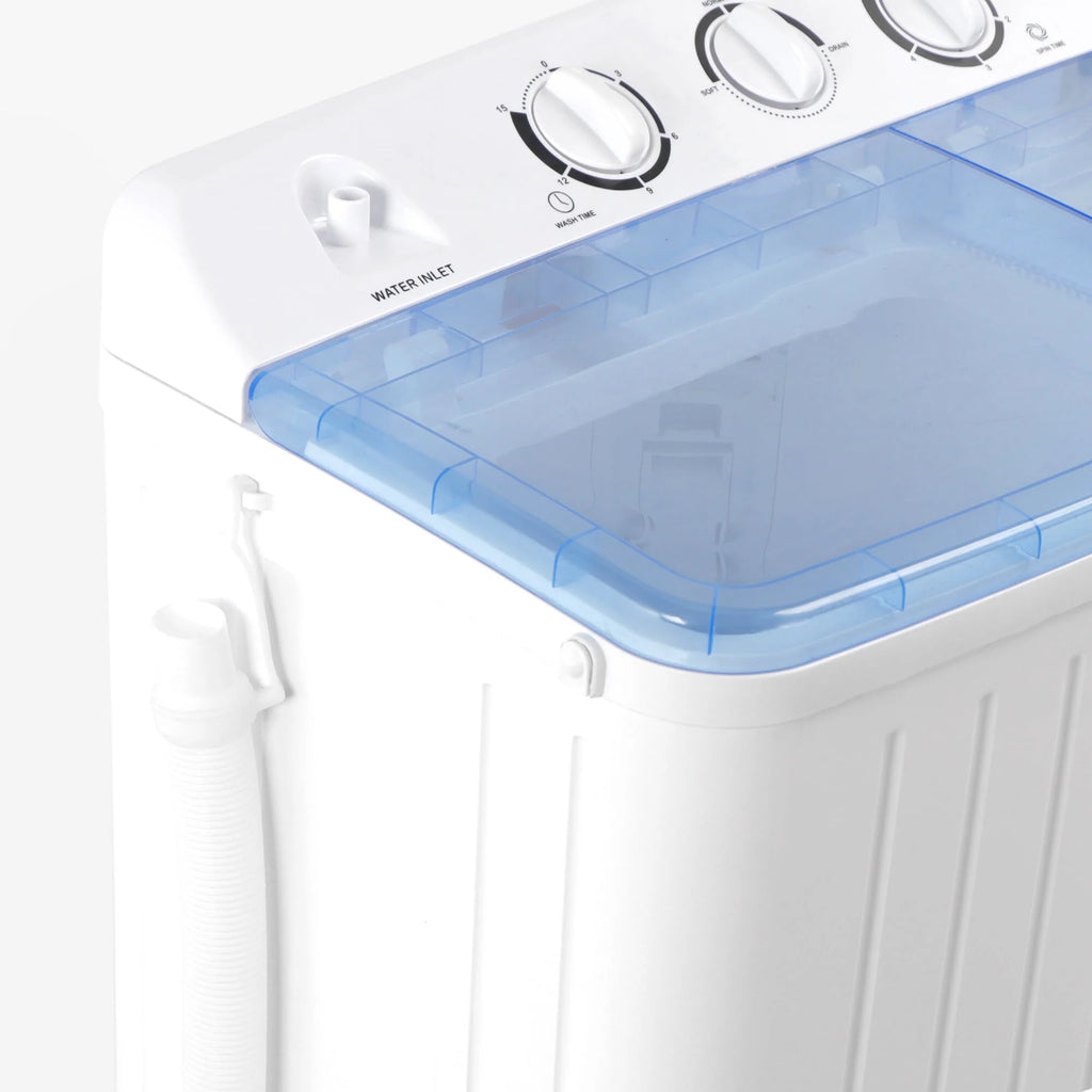 2 in1 Portable Mini Washing Machine Top-Load Twin Tub Washer Spin Dryer, White X86164