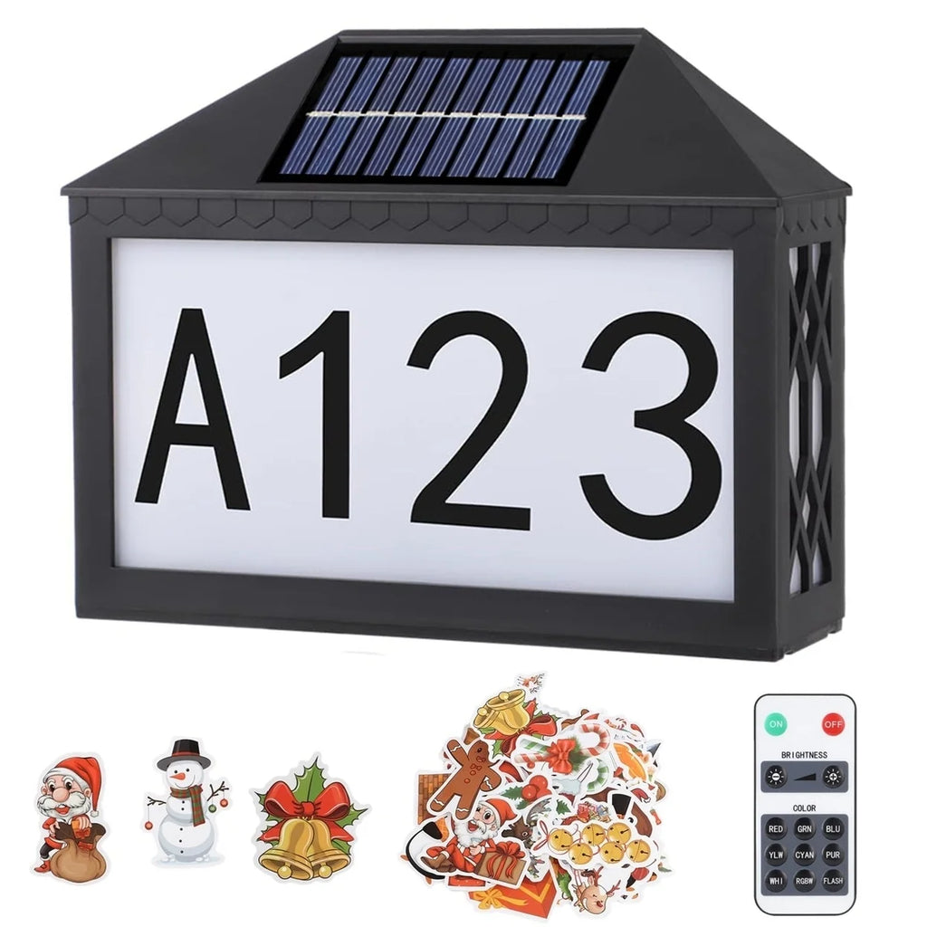 Solar Address Sign IP55 Waterproof Wall Mounted LED E609507