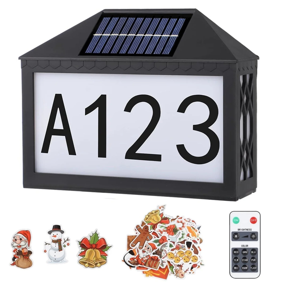 Solar Address Sign IP55 Waterproof Wall Mounted LED E609507