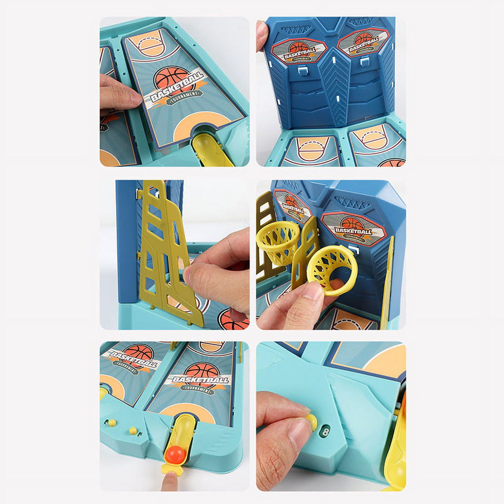 Mini Basketball Shooting Game Pinball Toy (Blue) F1199