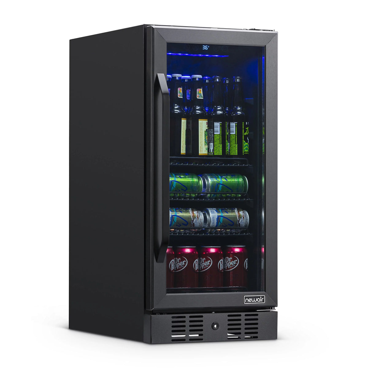 15” 96 Can Built-in Beverage Fridge Black Stainless Steel R6777