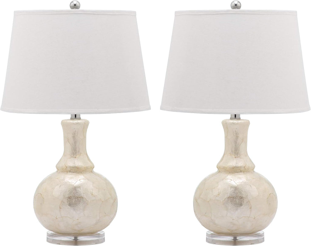 White Capiz Shell Table Lamp Set of 2 L1473