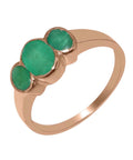 10k Rose Gold Natural Emerald Womens Ring D8066