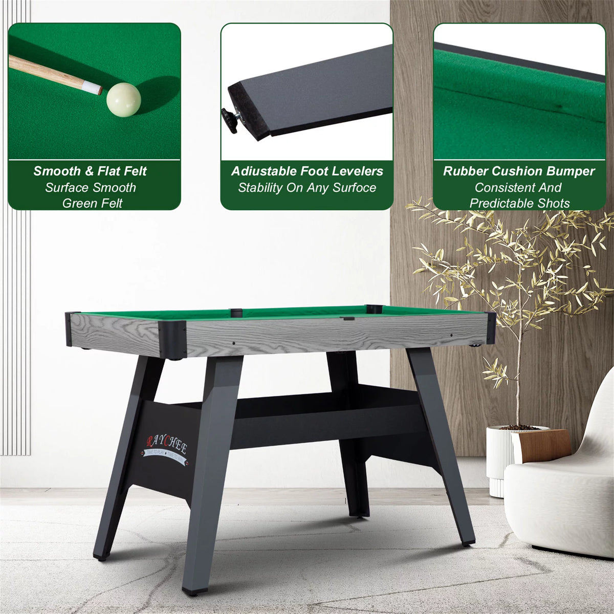 4-Ft Portable Mini Billiard Table with 2 Cue Sticks and Full Set of Balls H155966