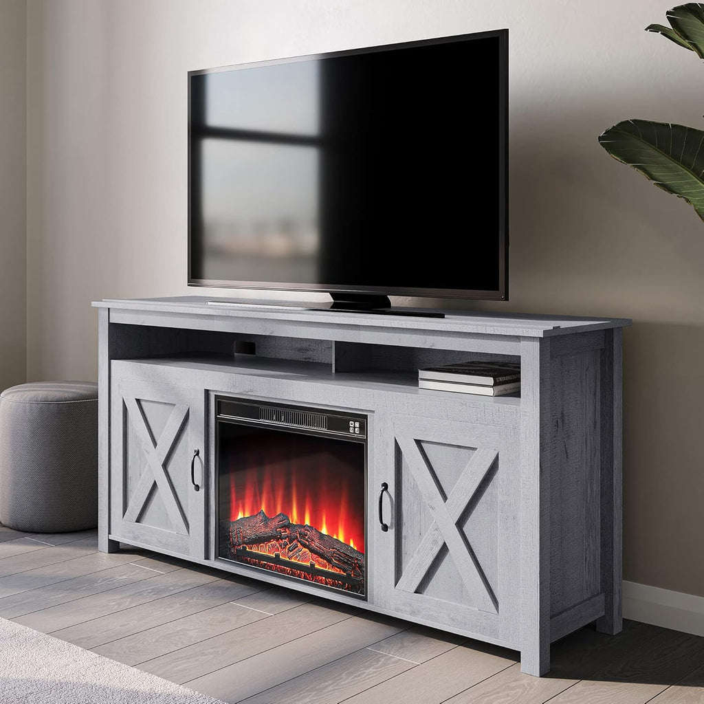 Wood Electric Fireplace TV Stand for TVs up to 65 Inches Y98481