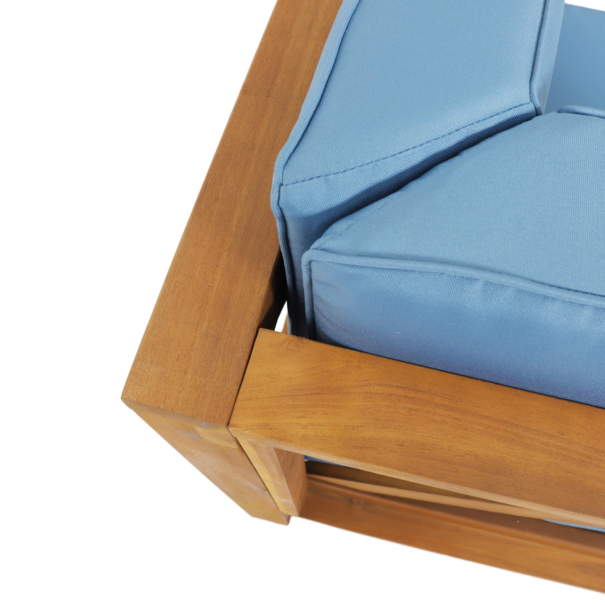 Teak Blue 8 Seater Wood Sectional Sofa Set with Coffee Table C129210