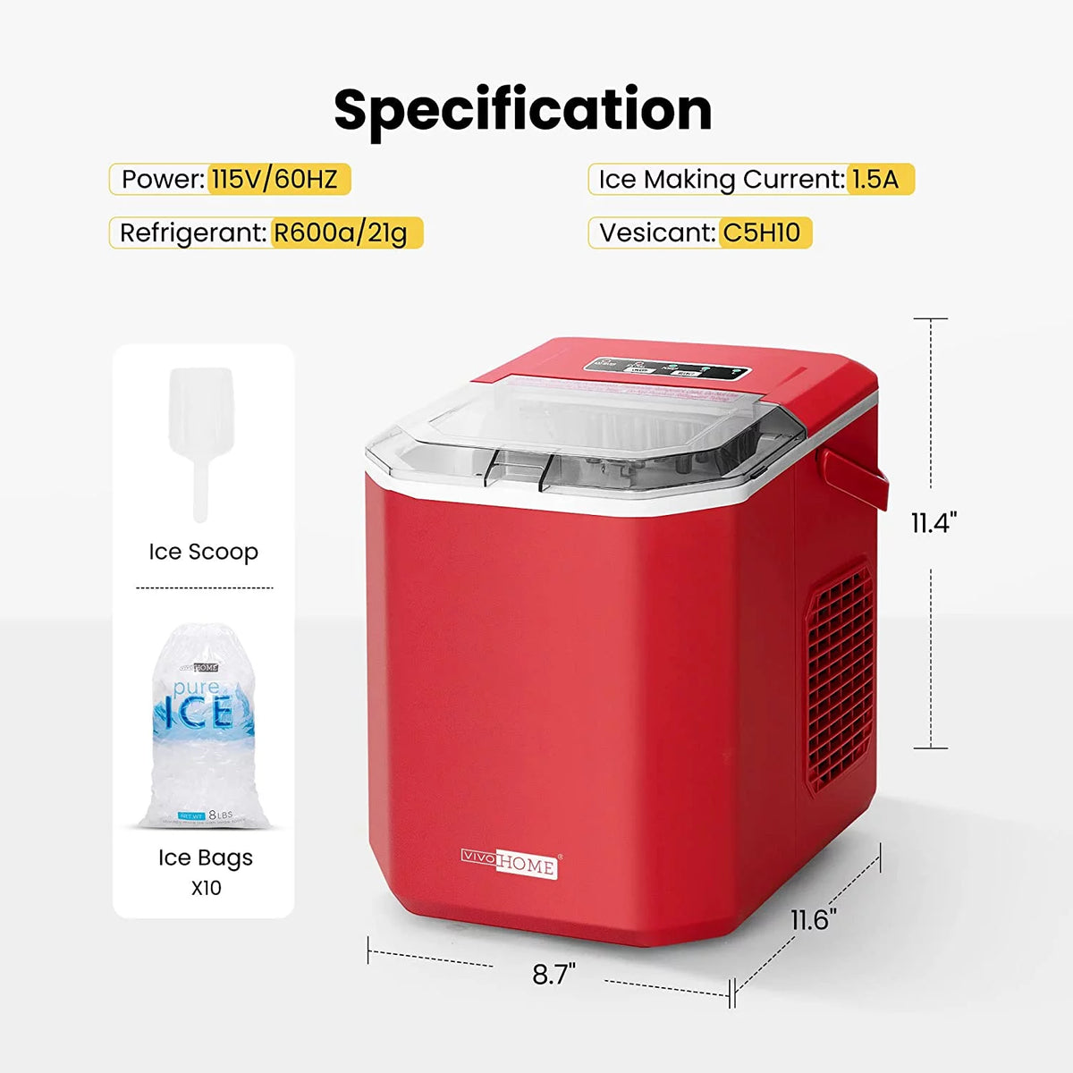 Portable Countertop Ice Maker with Scoop B848