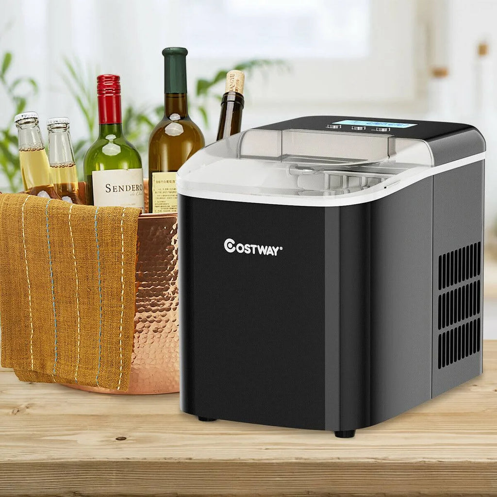 Black Countertop LCD Display Ice Maker with Ice Scoop B3699