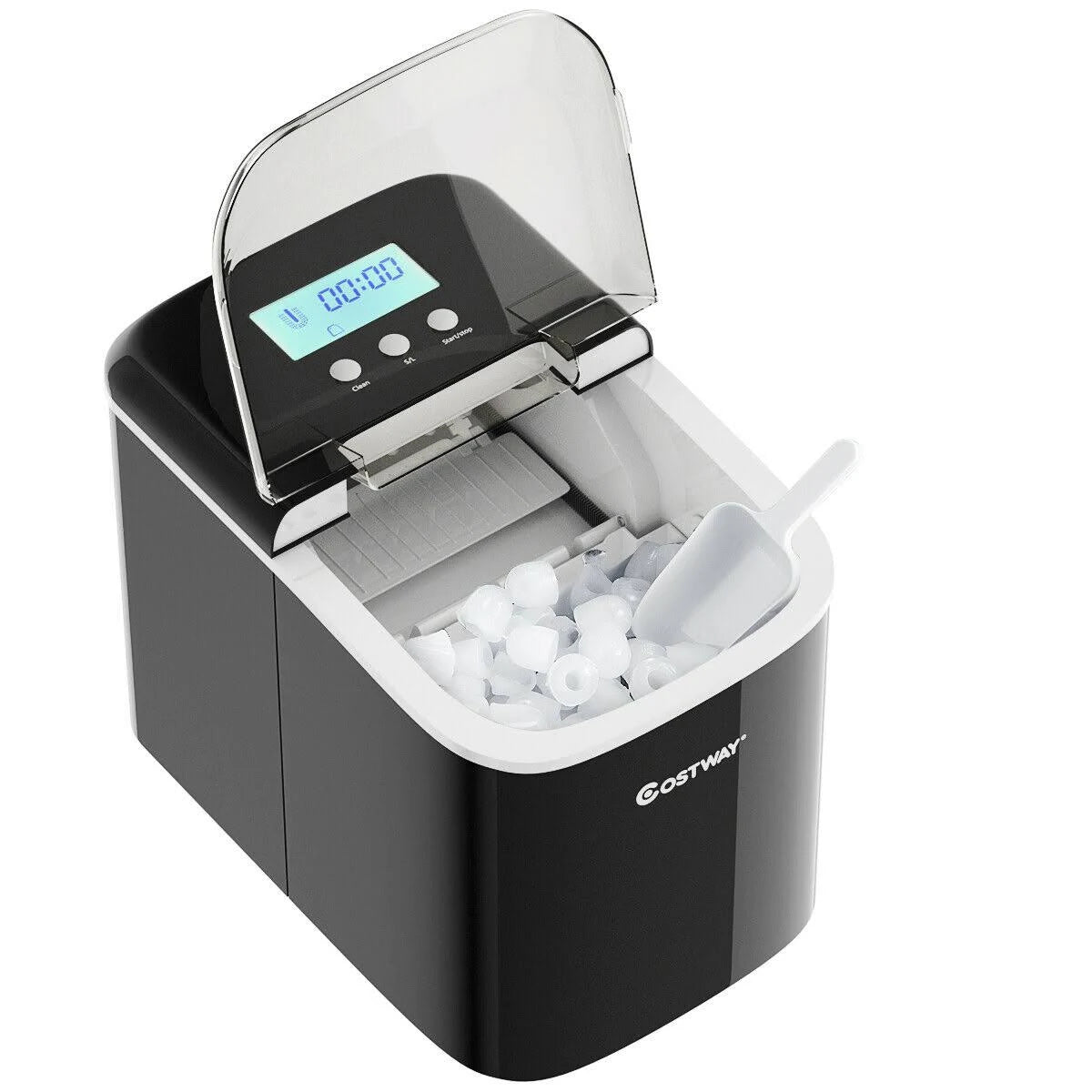 Black Countertop LCD Display Ice Maker with Ice Scoop B3699