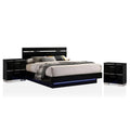 Black Wood Queen Bedroom Set with 2 Nightstands Z454