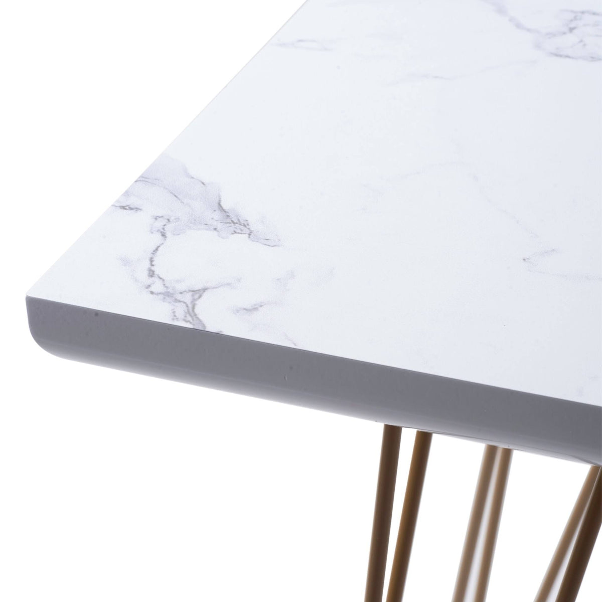 White Gold Gloss Wood Top Table O16012