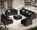 9 Pieces PE Wicker Rattan Outdoor Sofa Set G316100