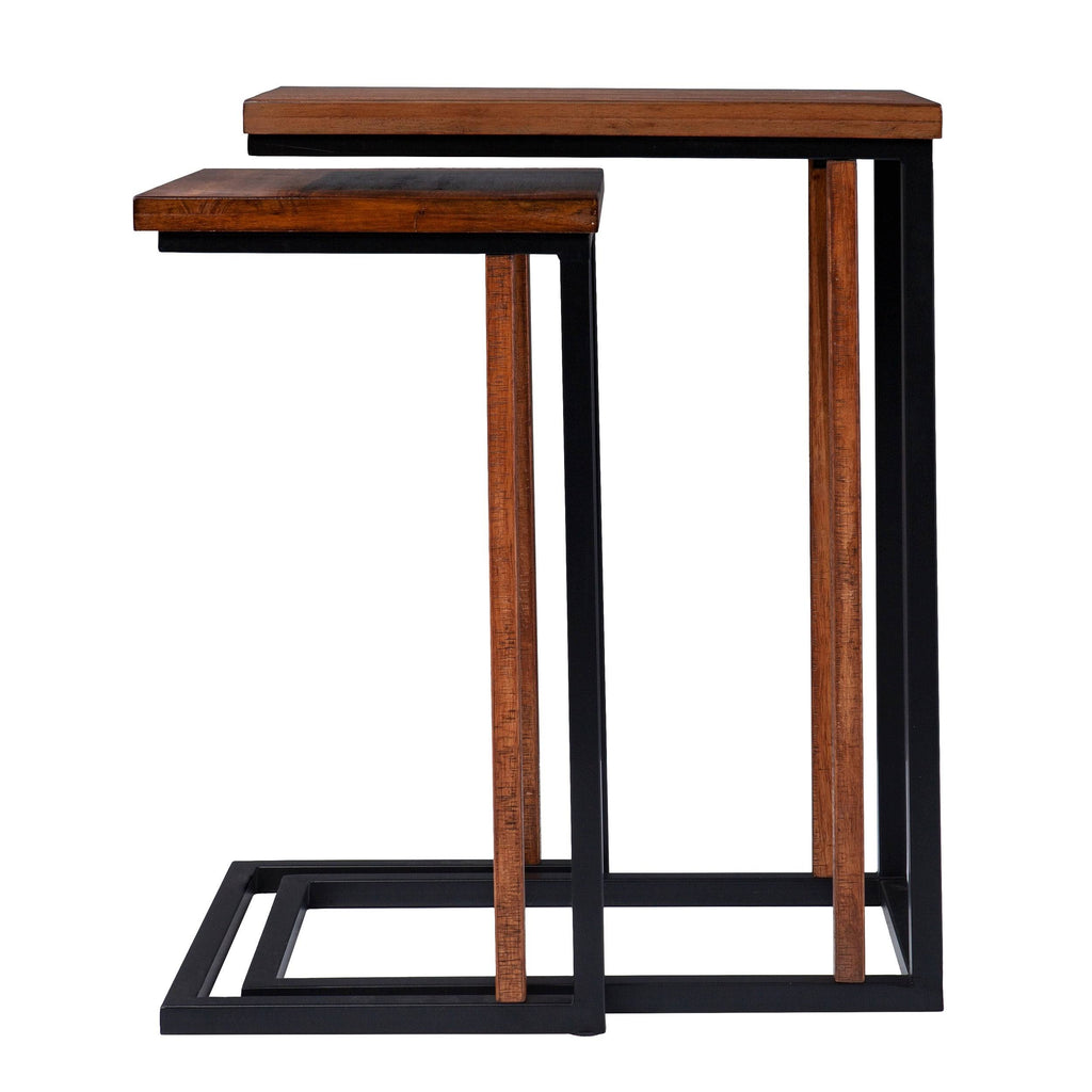 Brown Metal C-Table Set of 2 F6760