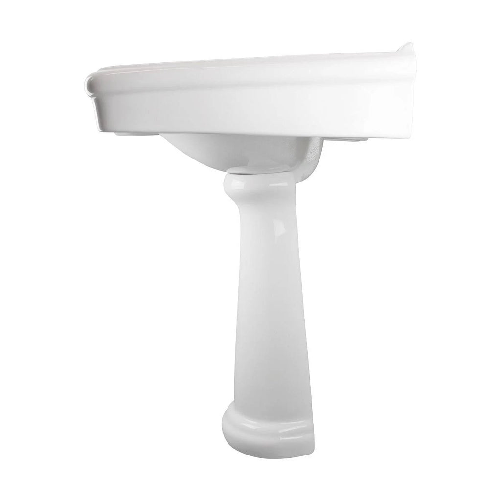 White China Pedestal Sink with Overflow A758605