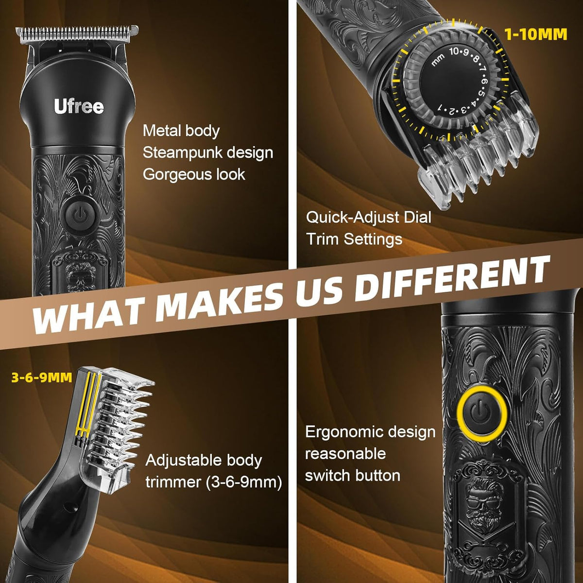 Beard Trimmer Electric Razor Cordless Hair Clippers 7 in 1 Beard Grooming Kit T326