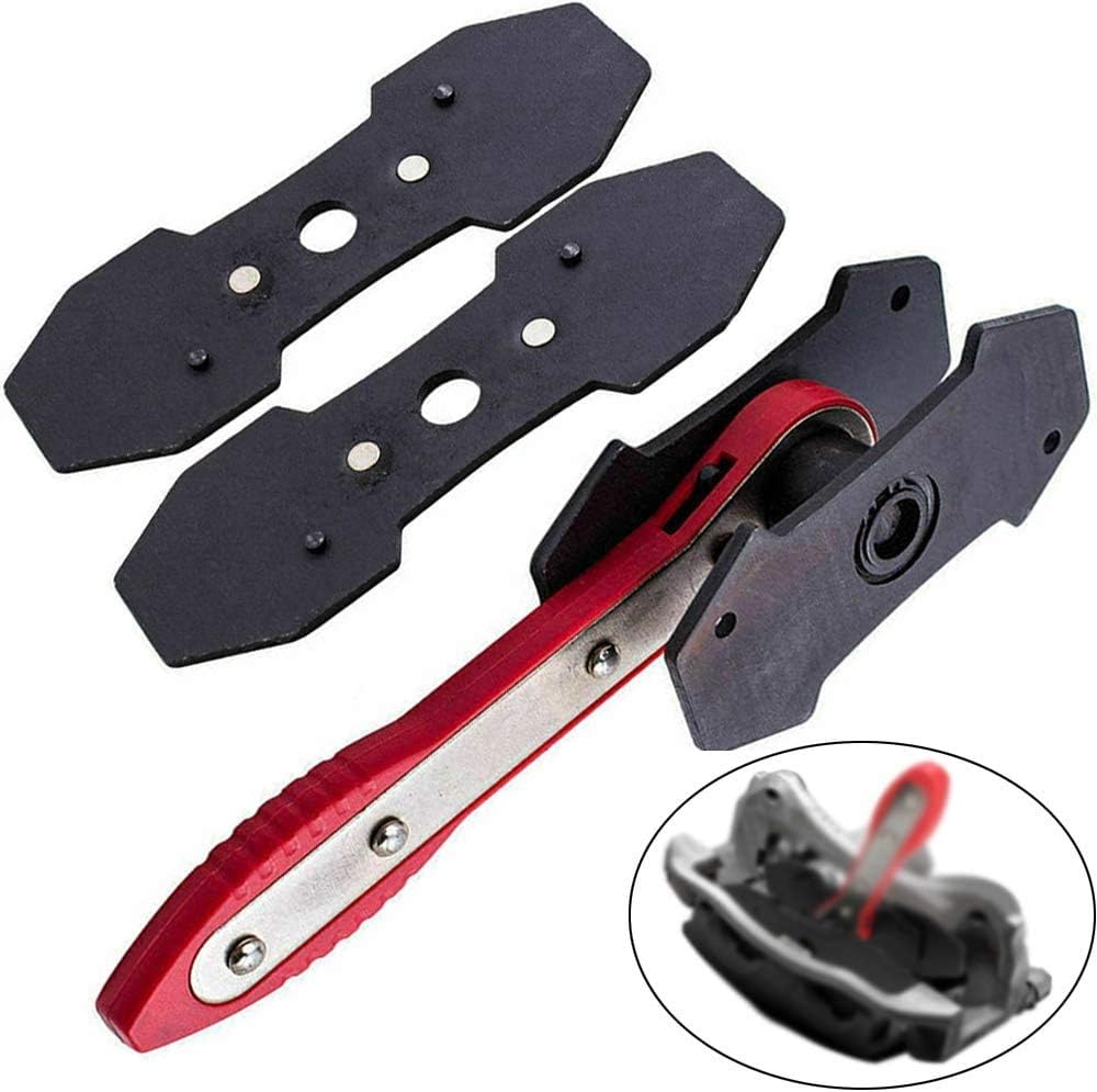 360 Degree Ratcheting Brake Caliper Piston Spreader Tool with 4 Pcs Brake Caliper Hangers with Rubber Tips M42792