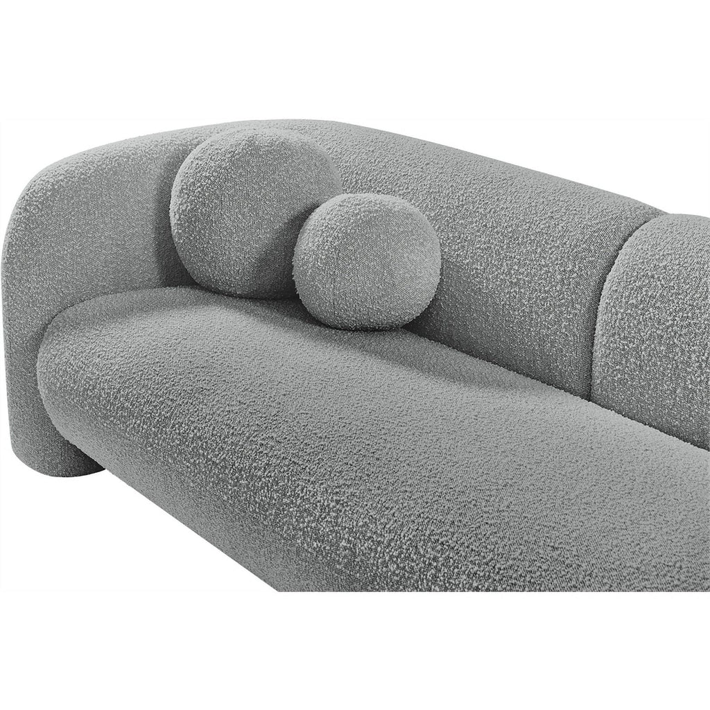 Grey Boucle Fabric Loveseat L80861