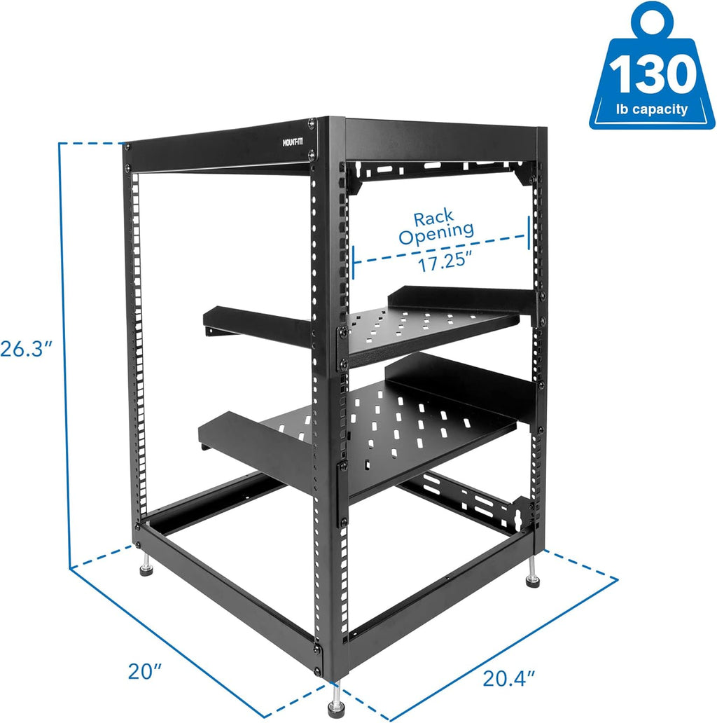 15U Server Rack with 2 Shelves M572682