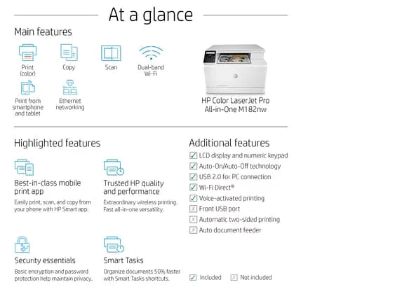 Color Laser Printer, Copy, Scan V190