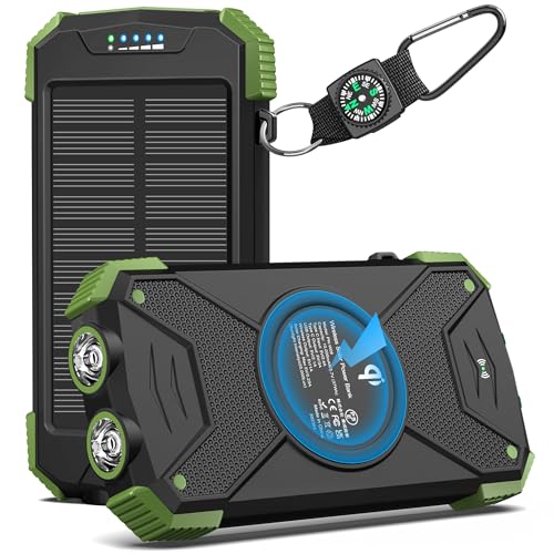 10,000mAh Solar Power Bank with Wireless Charging U73845