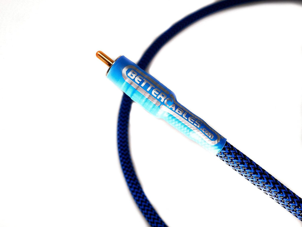 Blue Silver Copper Hybrid Low-Capacitance Coaxial Cable 6 Feet M50009