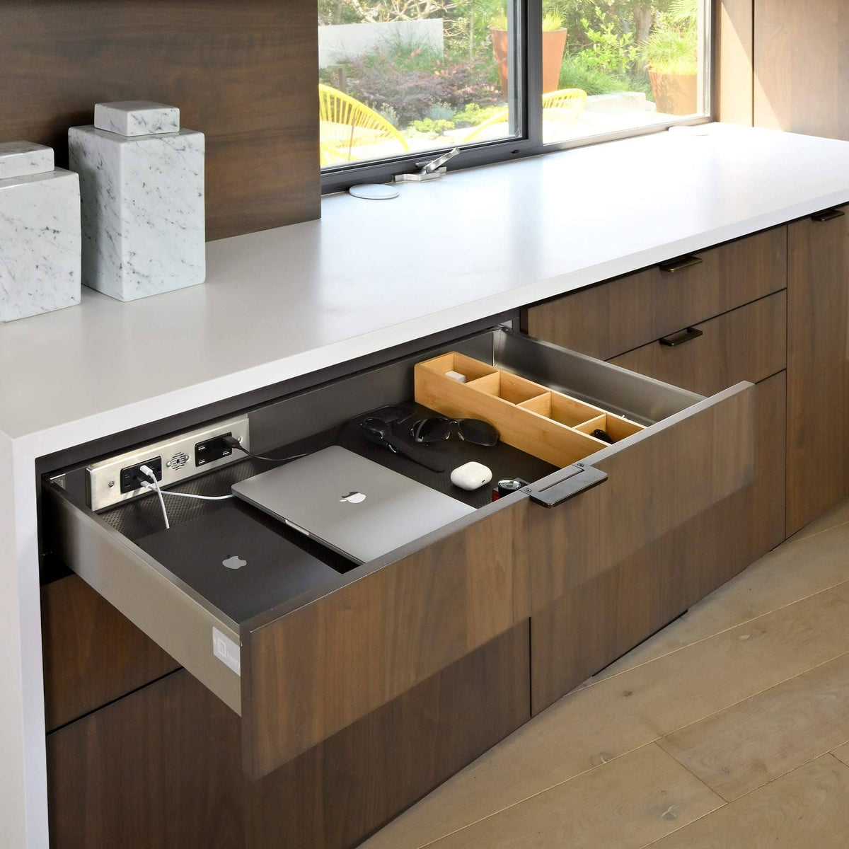 Black In-Drawer Outlet with 2 AC Outlets U947