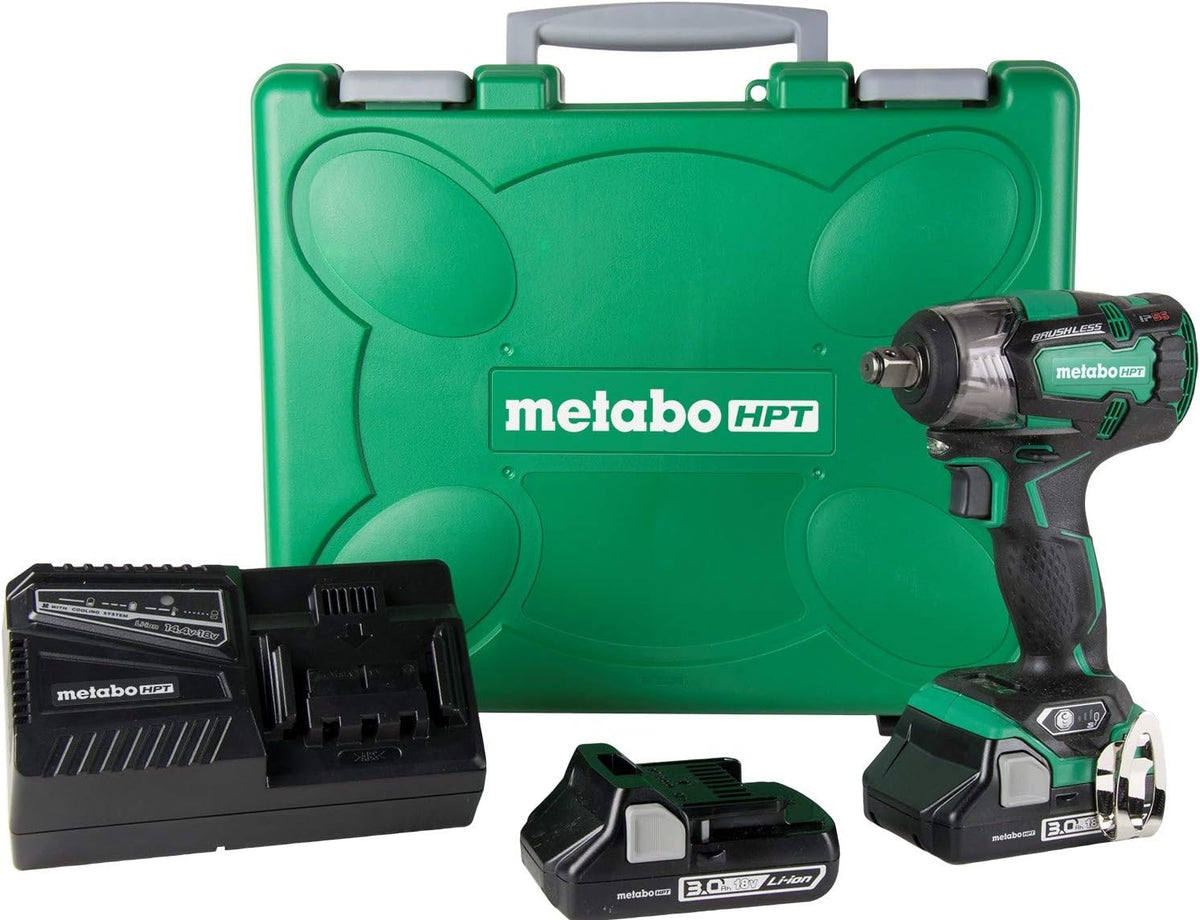 18V Cordless Brushless Impact Wrench with 2 Compact 3.0Ah Batteries E600161