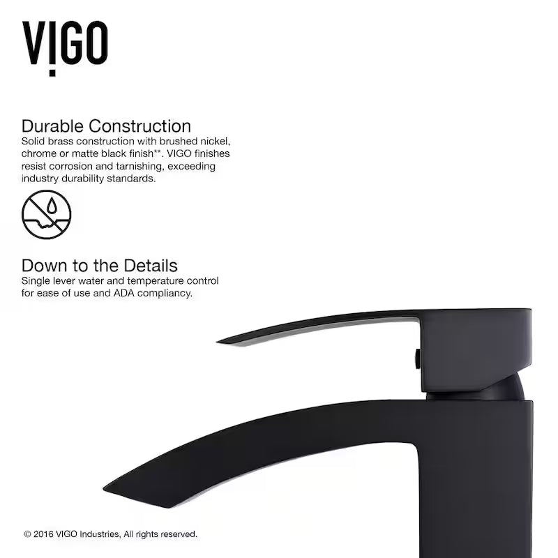 Single Handle Bathroom Faucet Matte Black H2800