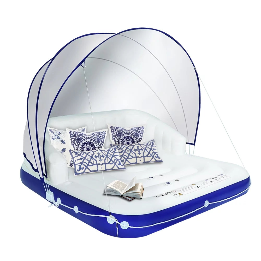 Inflatable Pool Float 2-3 Person with Canopy and Cup Holder L899091