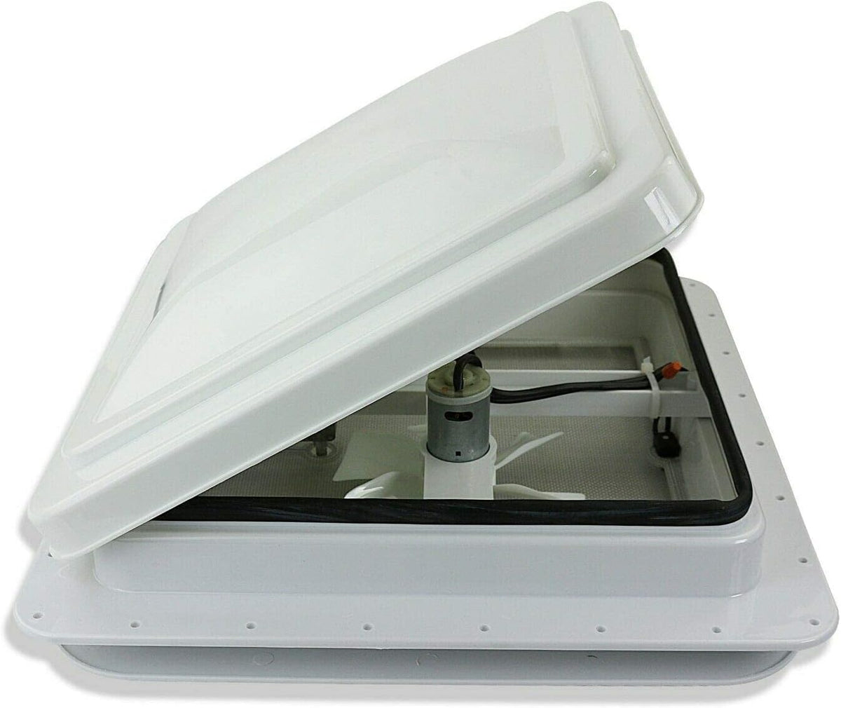 12 Volt RV Roof Vent Fan with White Lid Y286