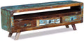 Vintage TV Stand with 3 Drawers Solid Reclaimed Wood Z860895