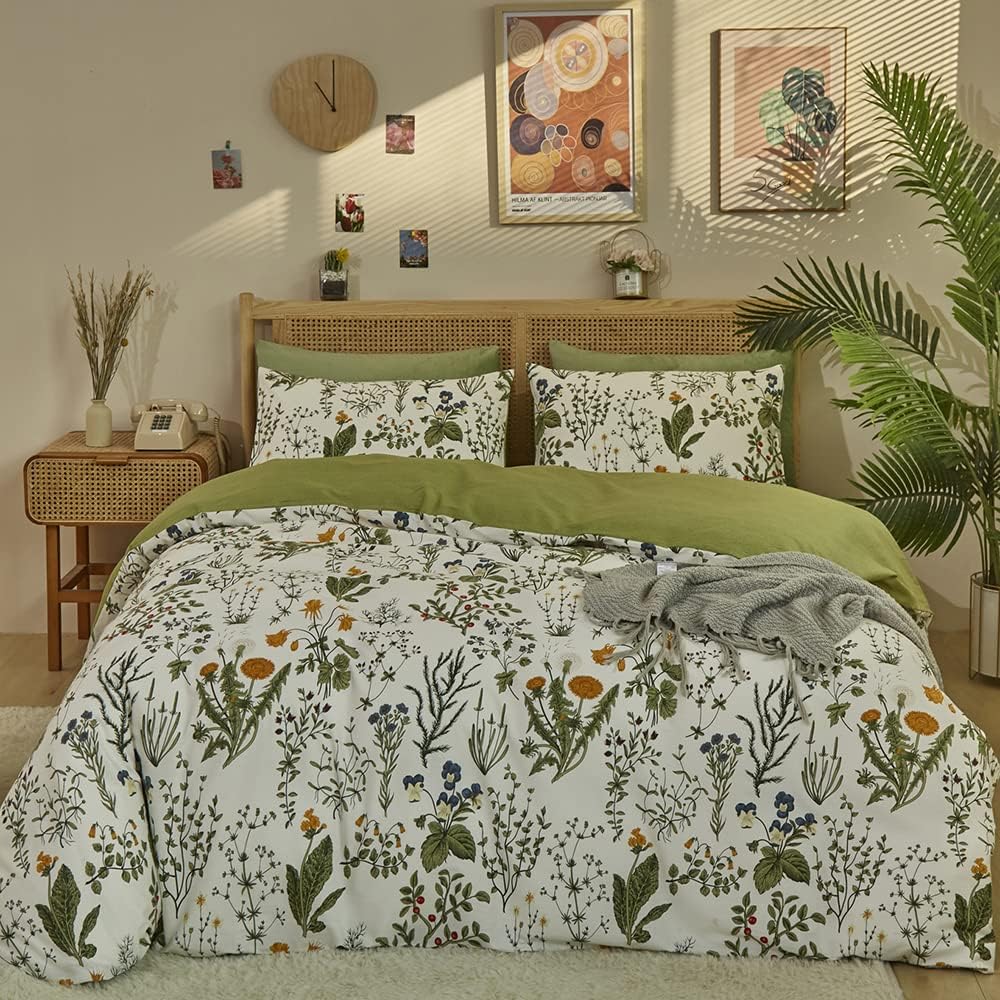 Yellow Floral 3Pcs Queen Comforter Set V205062