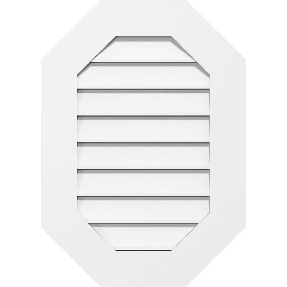 Vertical Elongated Octagon Surface Mount PVC Gable Vent S9950