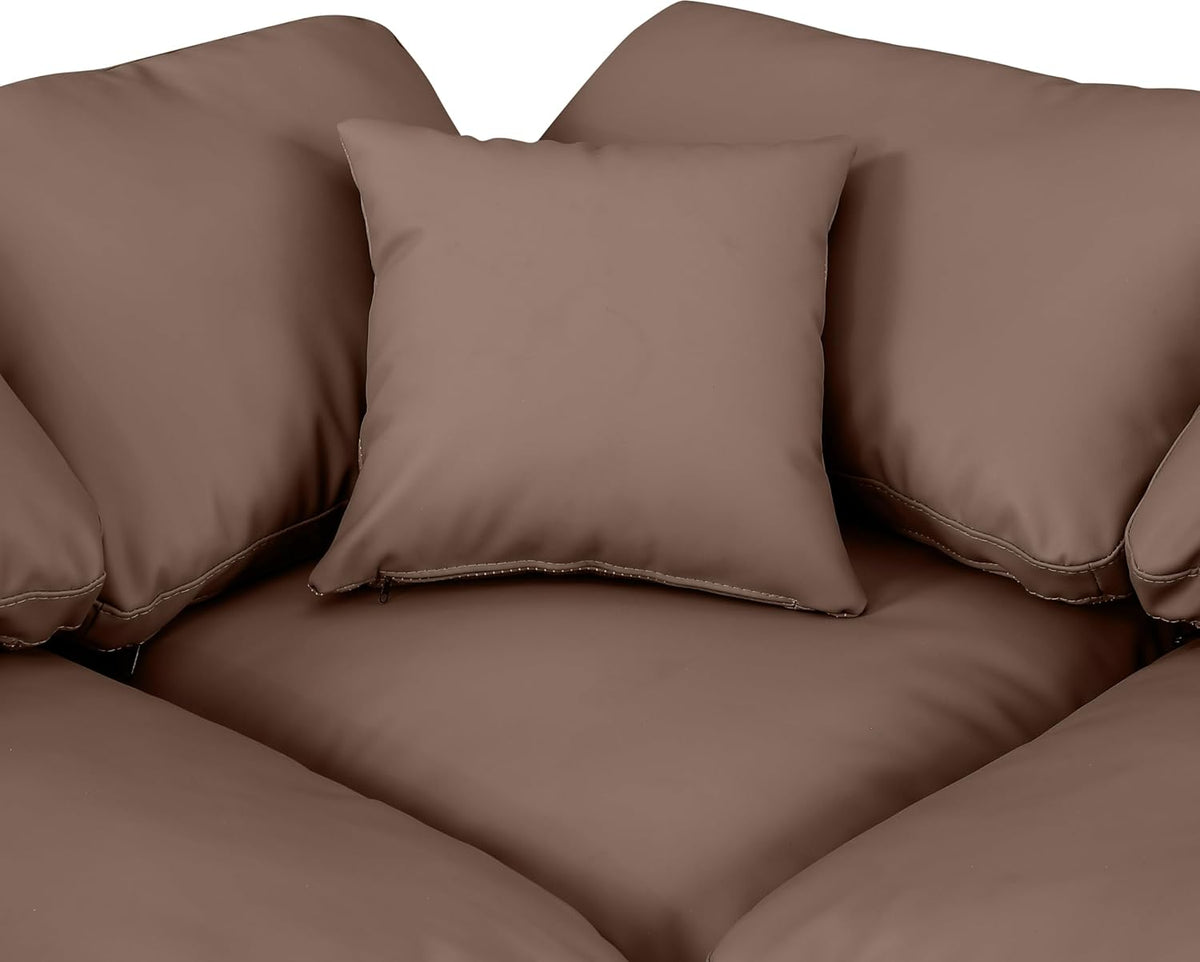 Brown Vegan Leather Sectional E49041