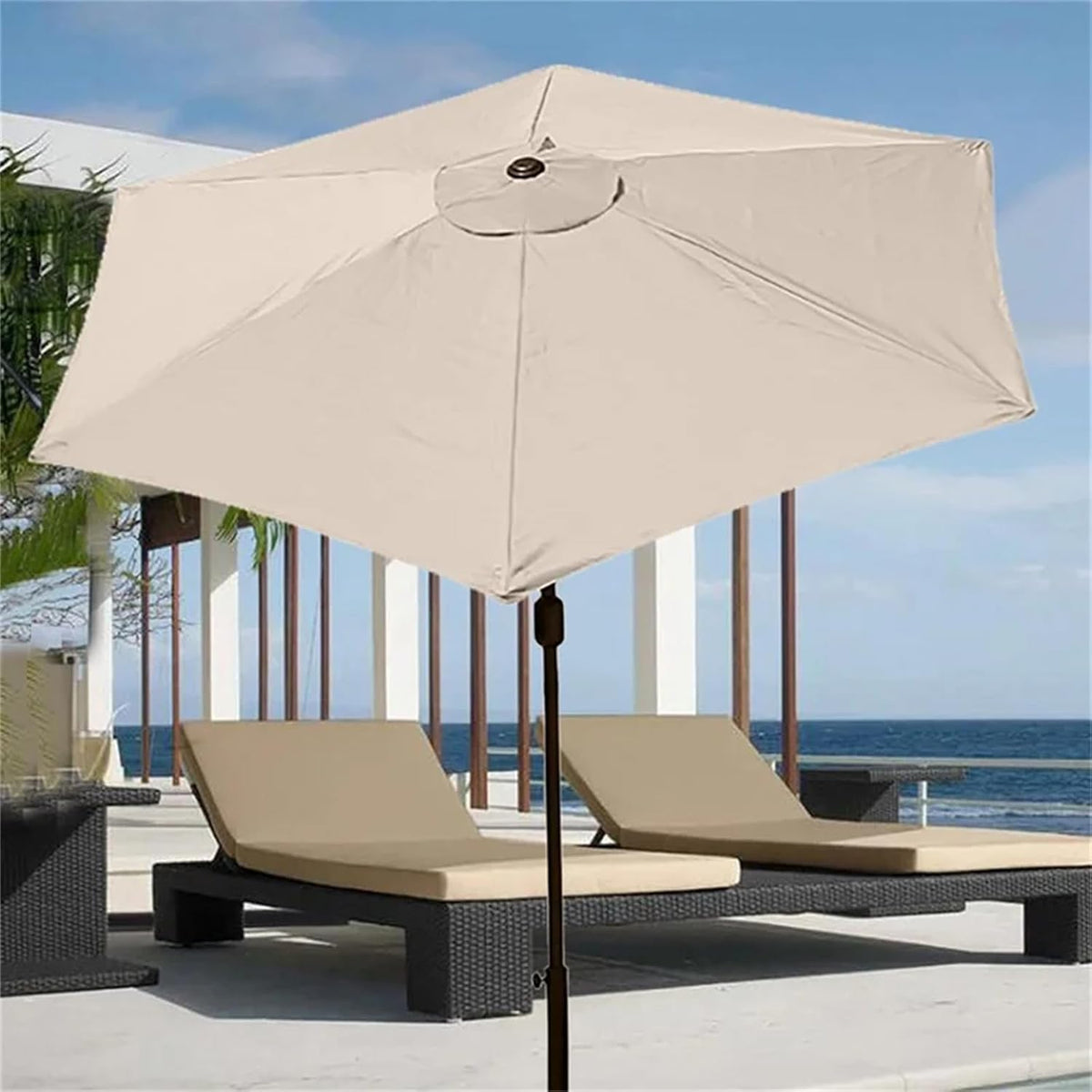 9.8ft Patio Umbrella Replacement Top Cover with 8 Ribs (White) N8420
