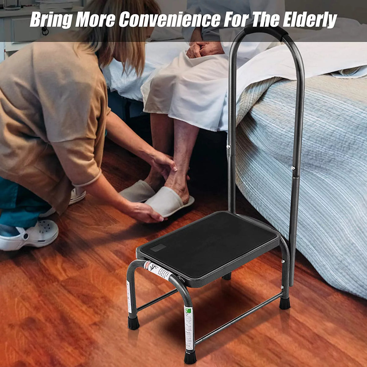 Heavy Duty Medical Step Stool with Handle & Non-Skid Rubber Platform, 330 Lbs Load Capacity Z763