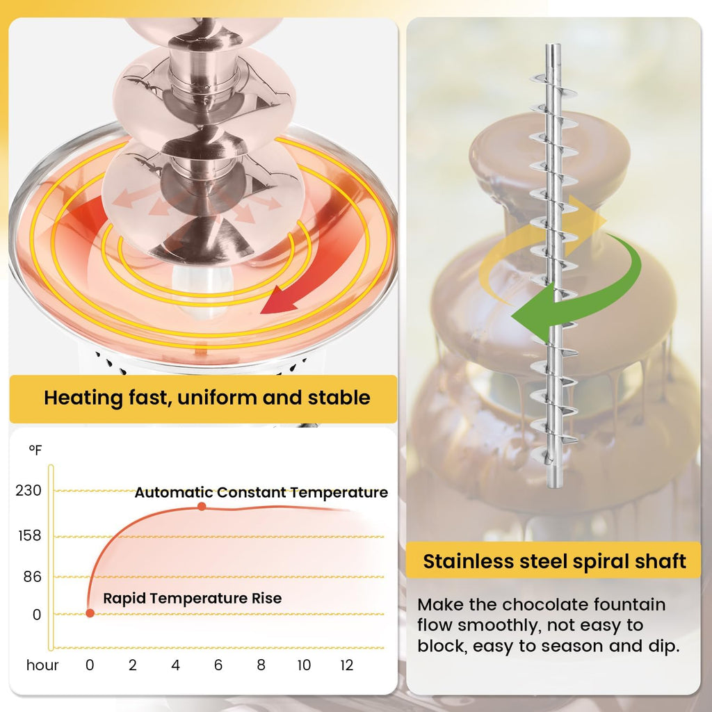 13.2 Lbs Stainless Steel Chocolate Fountain B240