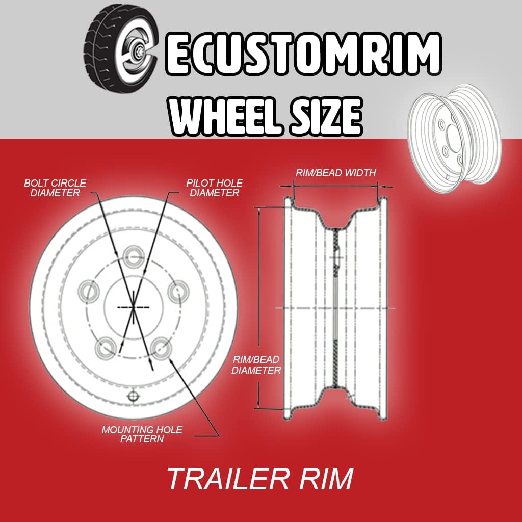 ST225/75R15 Trailer Tire on Black Aluminum 6 Lug Wheel M60700