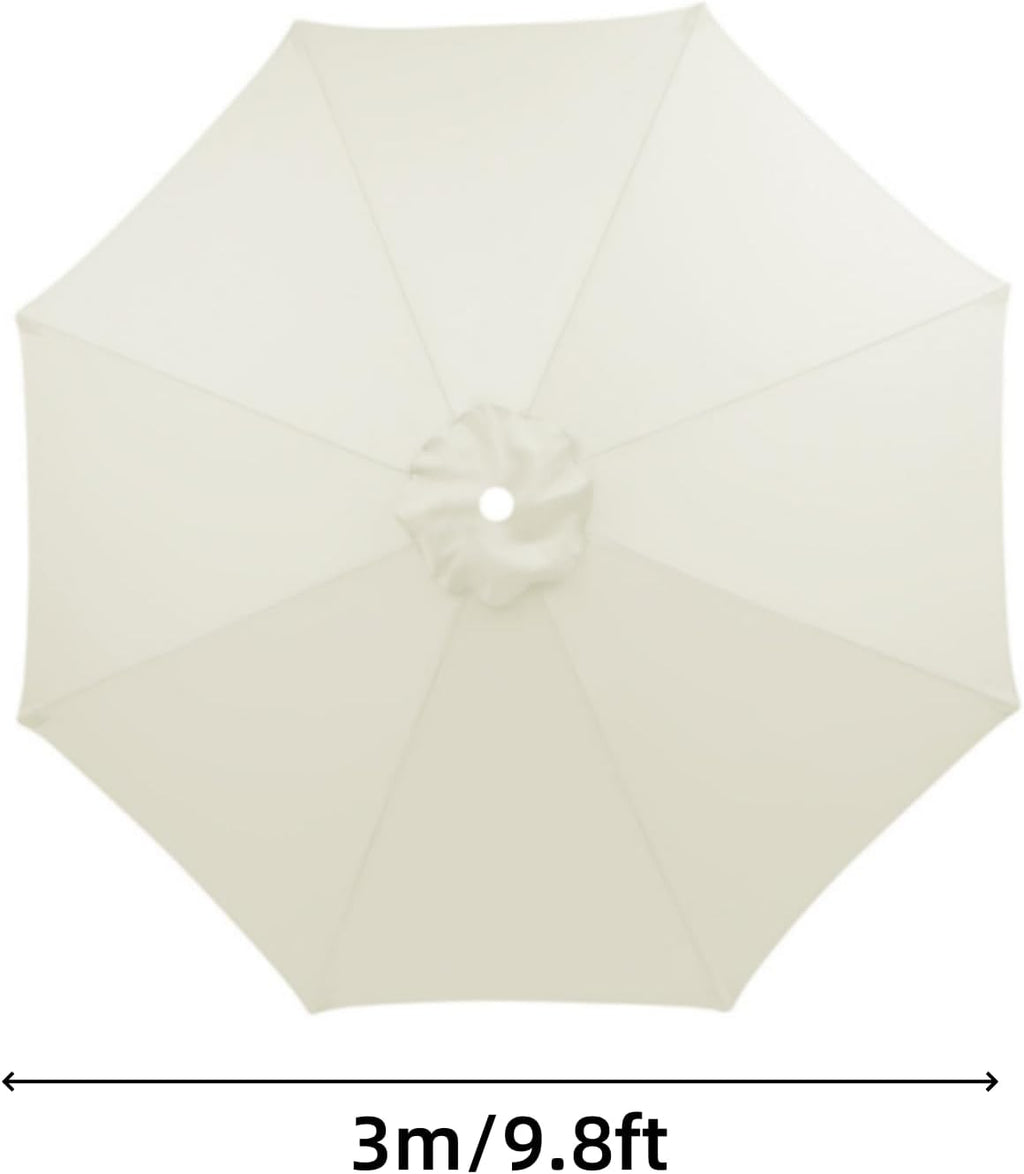 9.8ft Patio Umbrella Replacement Top Cover with 8 Ribs (White) N8420