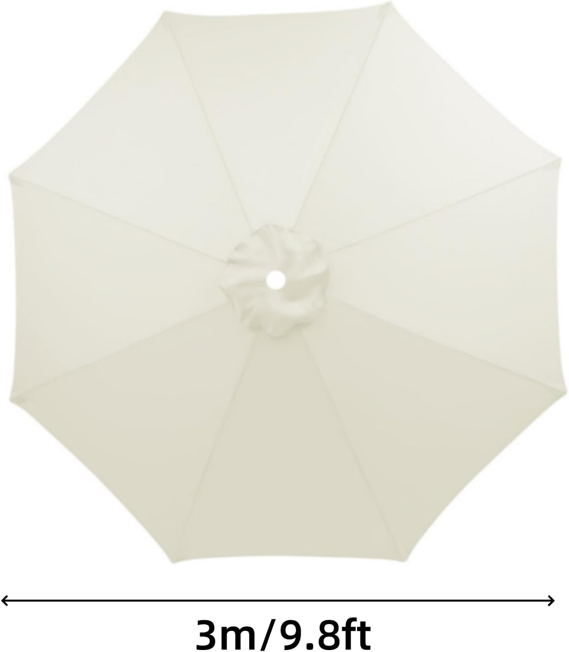 9.8ft Patio Umbrella Replacement Top Cover with 8 Ribs (White) N8420