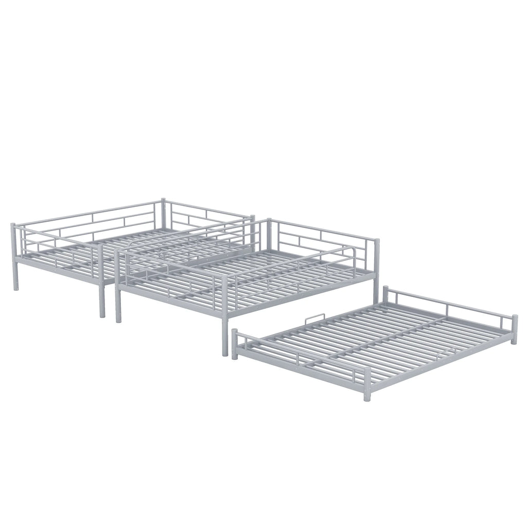 Silver Full Size Metal Triple Bunk Bed P524751