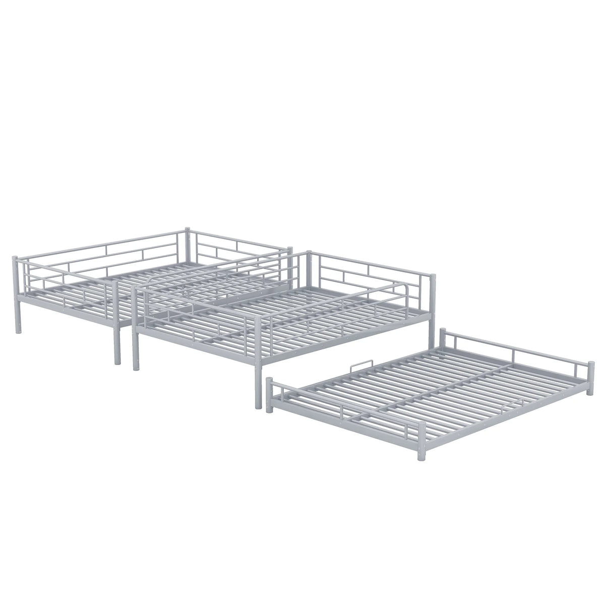 Silver Full Size Metal Triple Bunk Bed P524751
