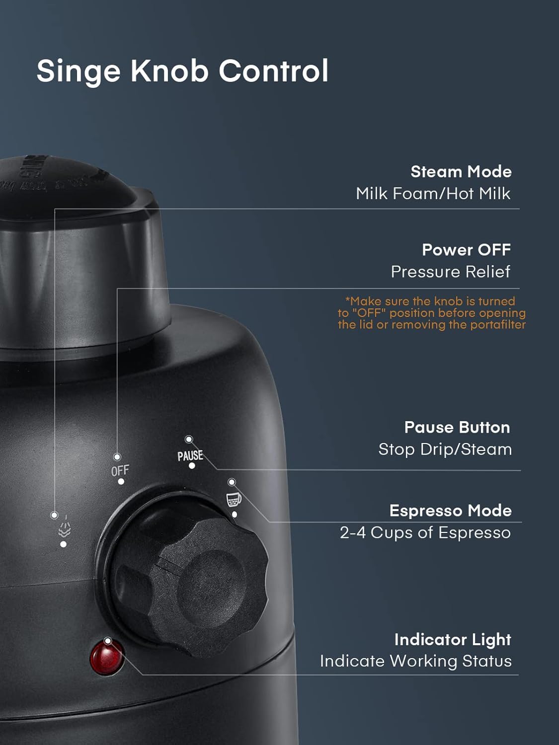 3.5 Bar 4 Cup Compact Espresso Machine with Milk Frother W46940