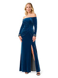 Velvet Off The Shoulder Gown J3109