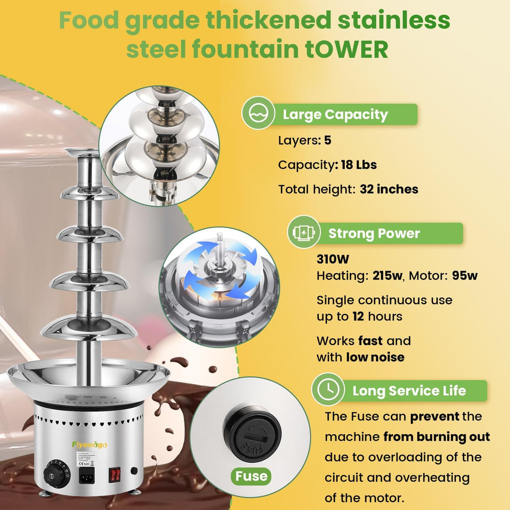 13.2 Lbs Stainless Steel Chocolate Fountain B240
