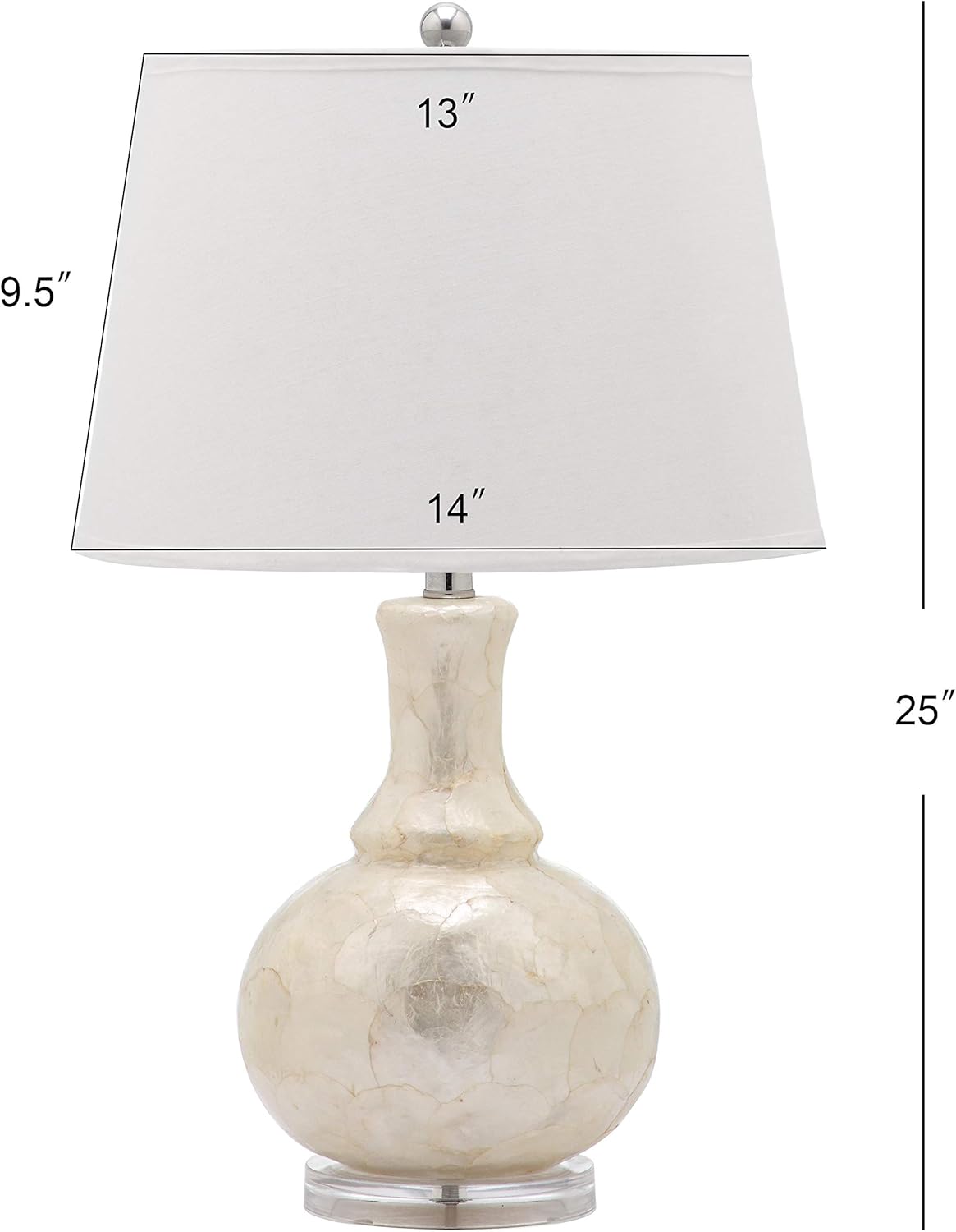 White Capiz Shell Table Lamp Set of 2 L1473