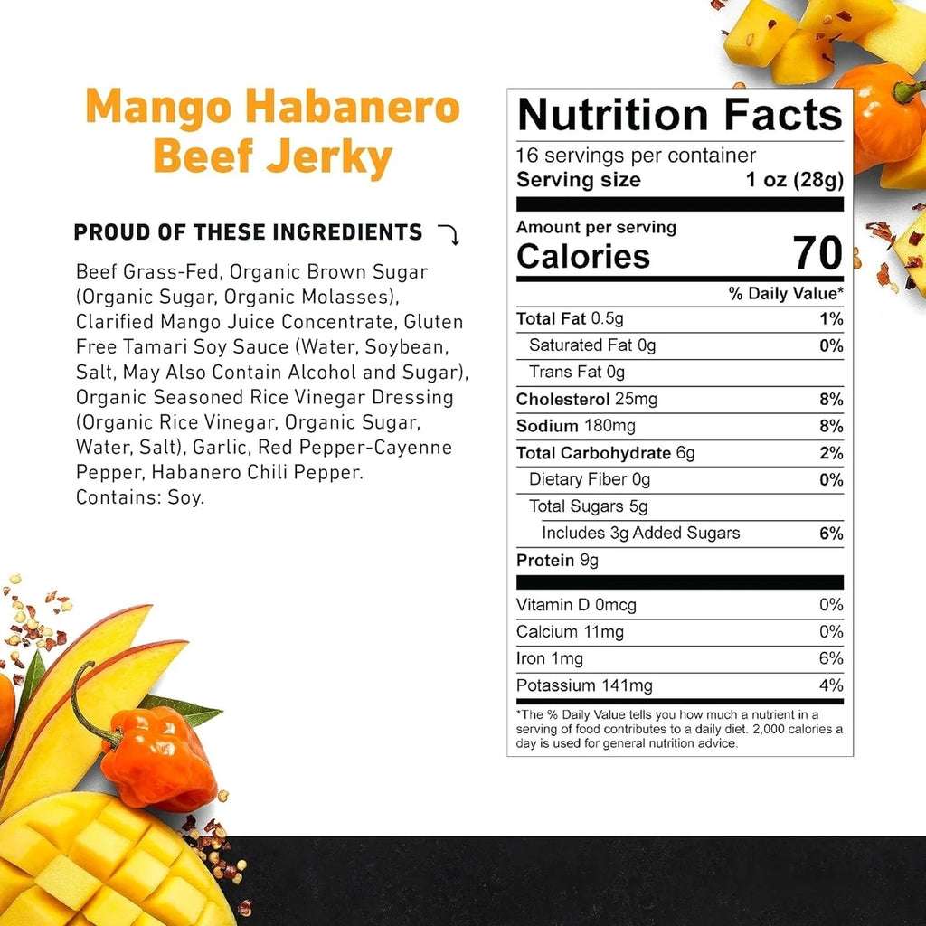 Mango Habanero Beef Jerky 16 Ounce X711886