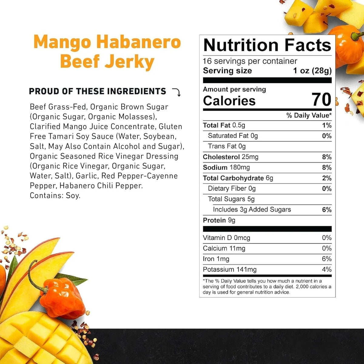 Mango Habanero Beef Jerky 16 Ounce X711886