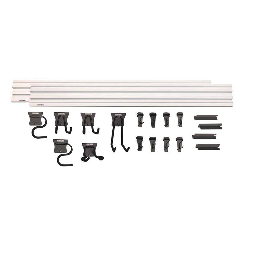 20-Piece White and Black Composite Storage Rail System D46985